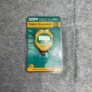 Extech 365510 Digital Stopwatch Water Resistant LCD Timer Alarm Clock Yellow New
